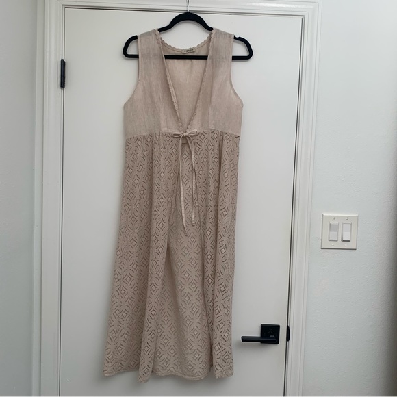 Italian Made Linen Duster by Valentina Naldi One Size Fits Most Floral Lace - Picture 1 of 7